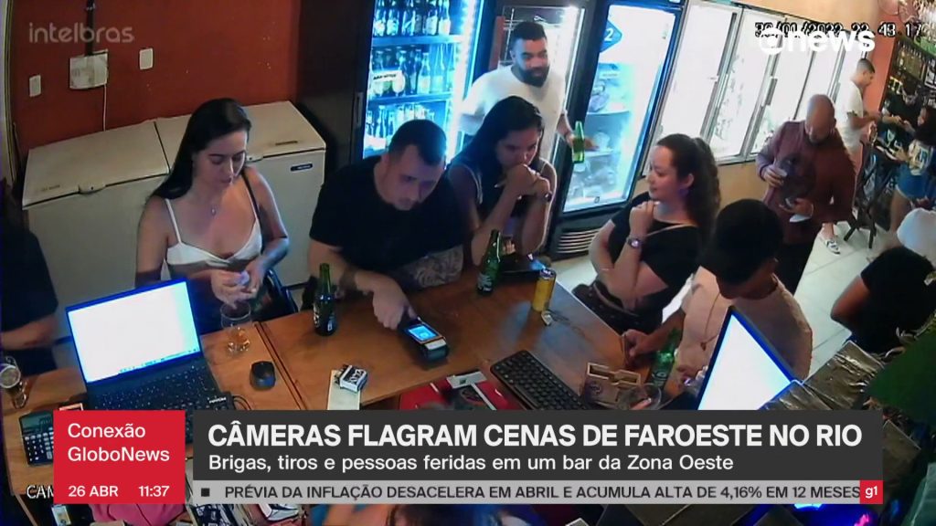 Desmantelo: Bar do Rio tem tiroteio generalizado e parece cena de filme de “Bang, Bang”.